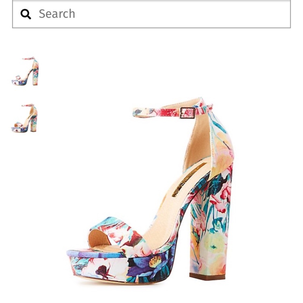 Charlotte Russe Floral Block Heels